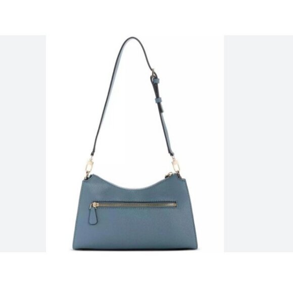 GUESS Micaela top zip faux-leather small shoulder bag - Slate blue - Picture 9 of 11